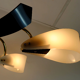 6-light chandelier with acrylic shades 1950