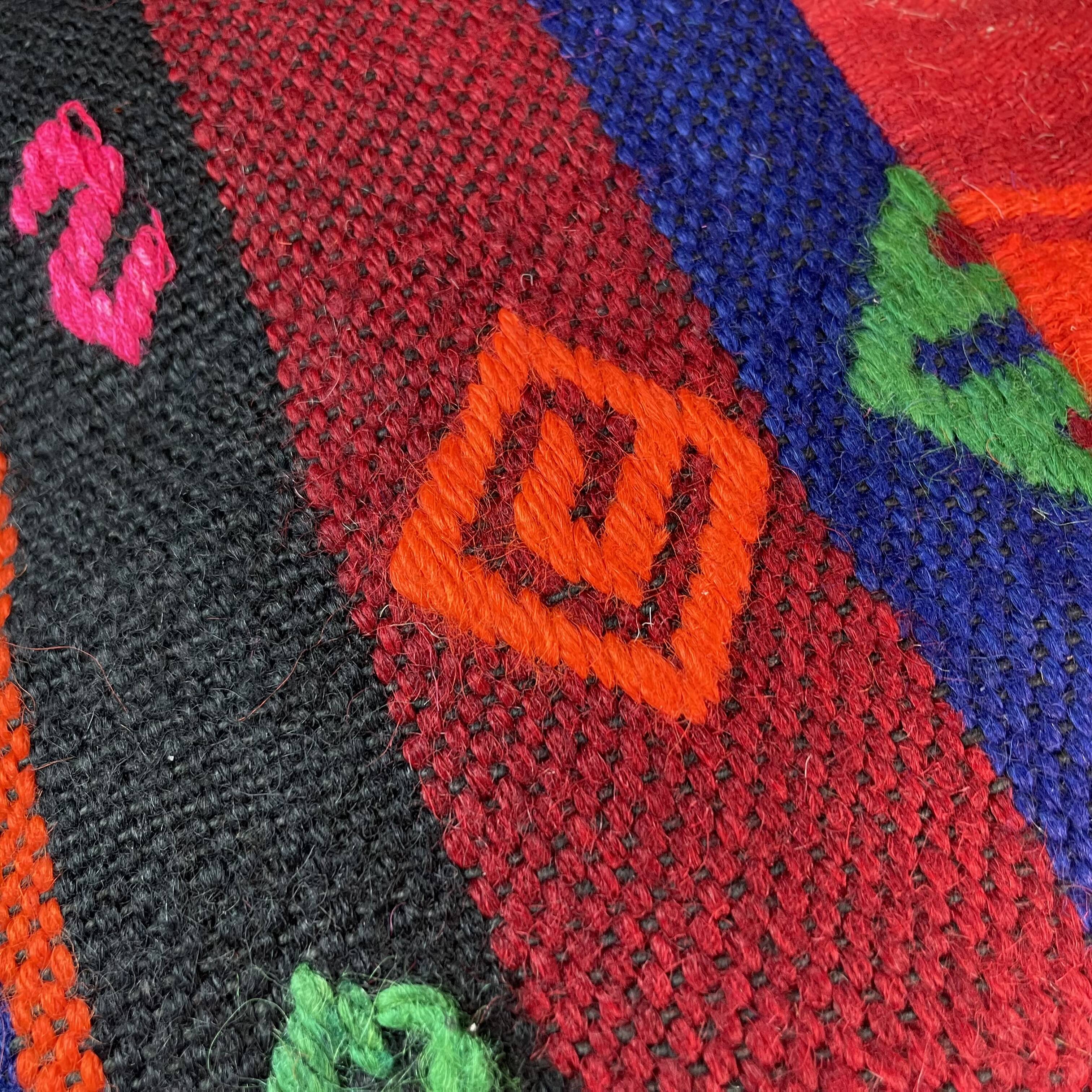 Housse de coussin kilim patchwork turc vintage, 43 x 37 cm