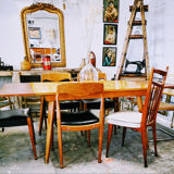 Vintage  table with compass feet 1960s