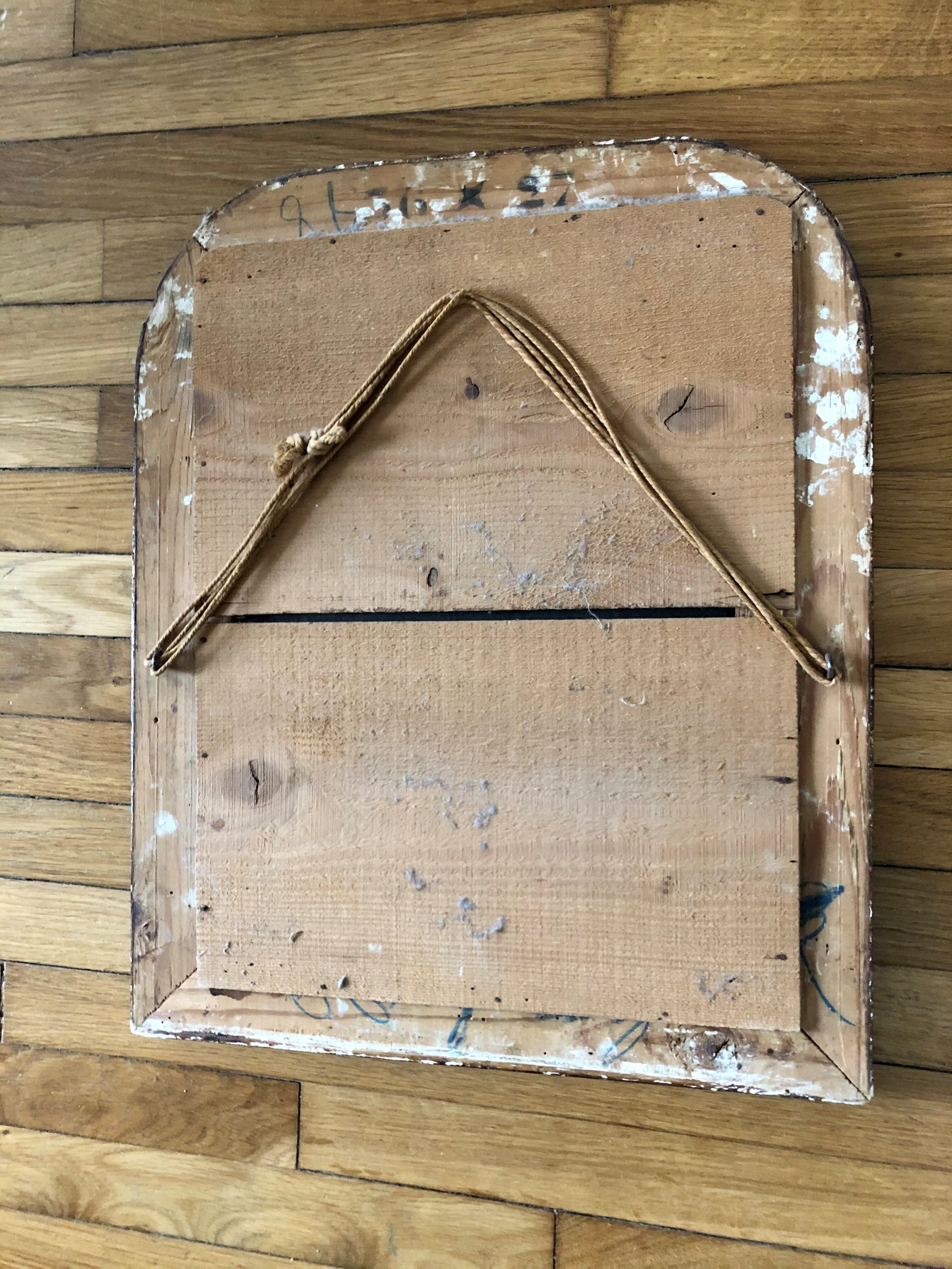 Miroir Louis Philippe en bois et stuc doré - 50x42cm