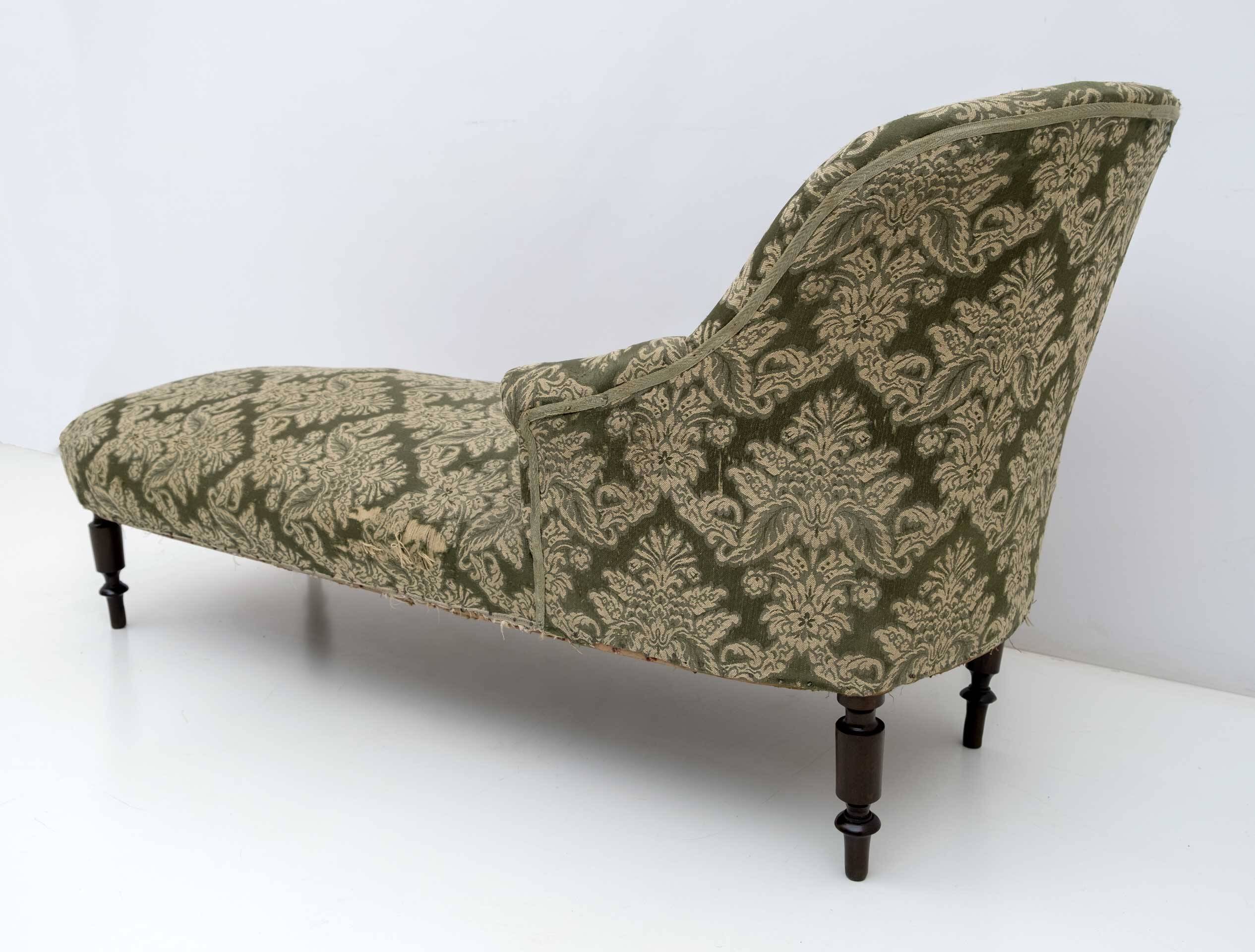 Chaise longue française Napoléon III du XIXe siècle