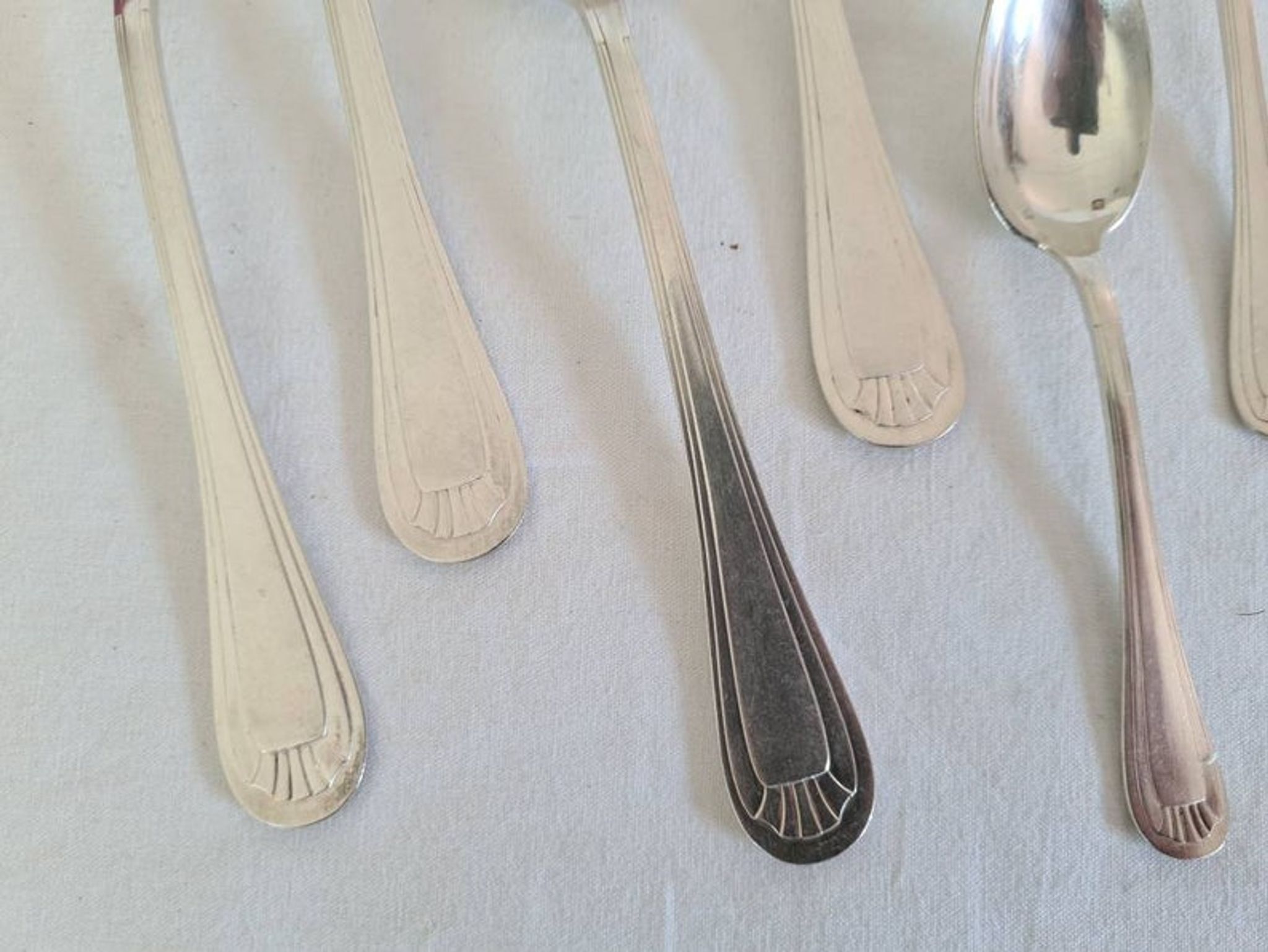 Housewife old cutlery in silver metal X12 people