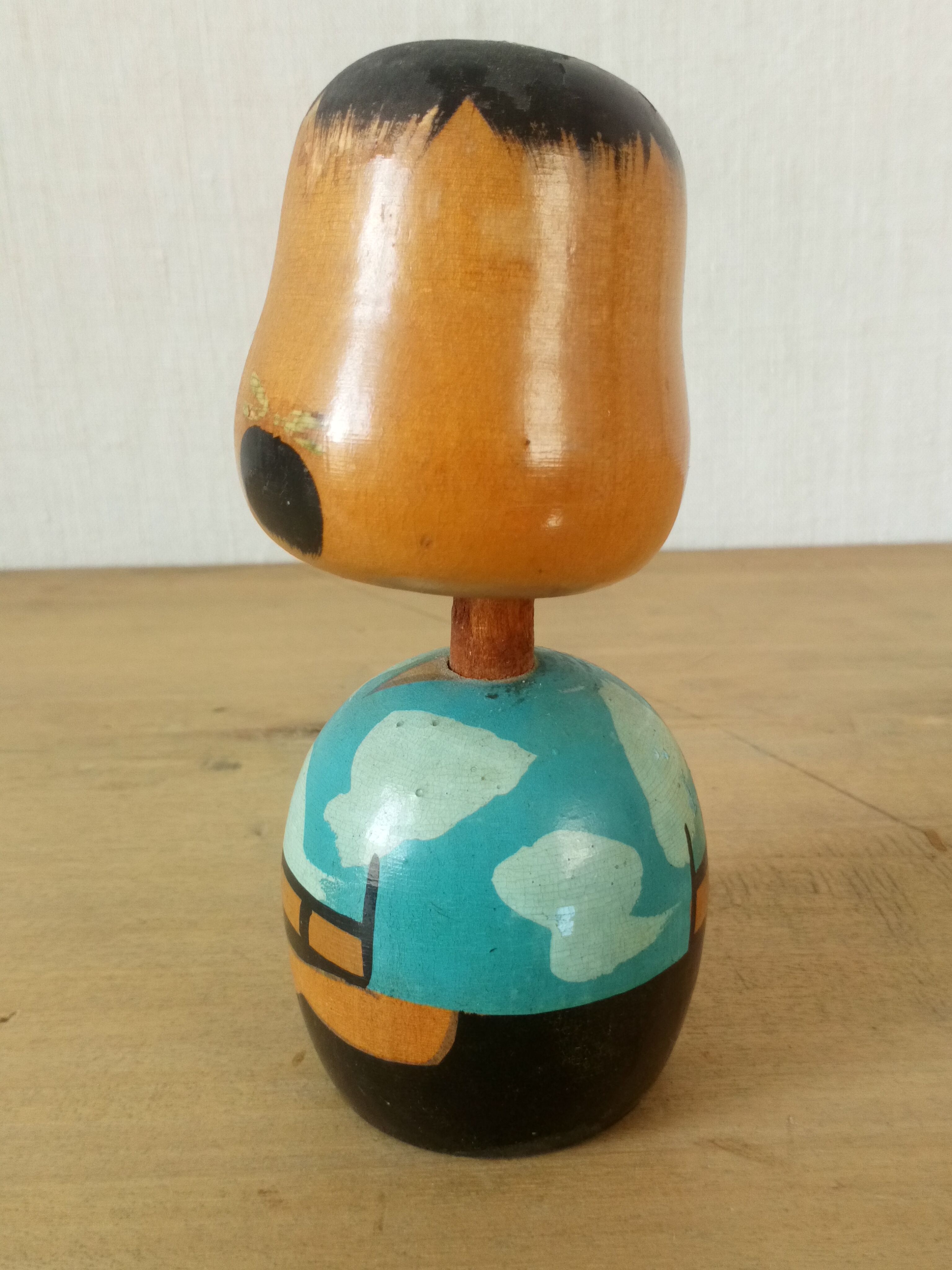Doll wooden head on spring 1950