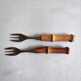 Dessert forks with bamboo handle 60'