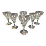 set of 6 antique cut crystal wine glasses in tulip shape from the pres