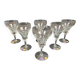set of 6 antique cut crystal wine glasses in tulip shape from the pres