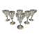 set of 6 antique cut crystal wine glasses in tulip shape from the pres