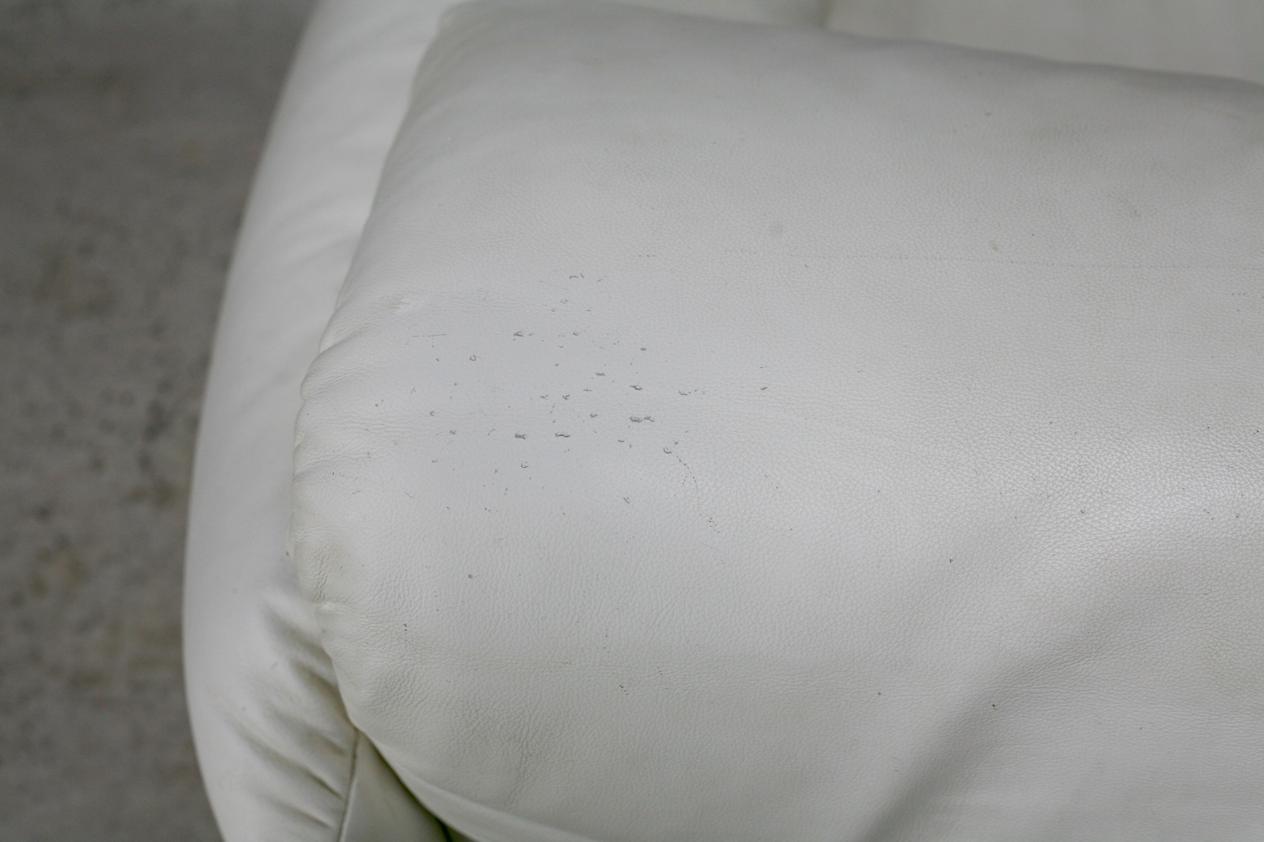 Canapé Maralunga de Vico Magistretti, Cassina, cuir blanc, Italie, circa 1970