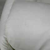 Maralunga sofa by Vico Magistretti, Cassina, white leather, Italy, circa 1970