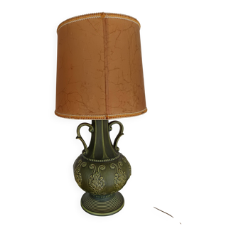 large green ceramic table lamp Bay Kéramik West Germany