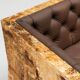 Werner Neumann sculptural birchwood sofa in birch bark and leather, The Netherlands