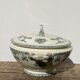 Old iron earth tureen Ninon Salins blue, ceramic and earthenware plate