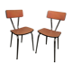 Set of 2 formica coral speckled chairs