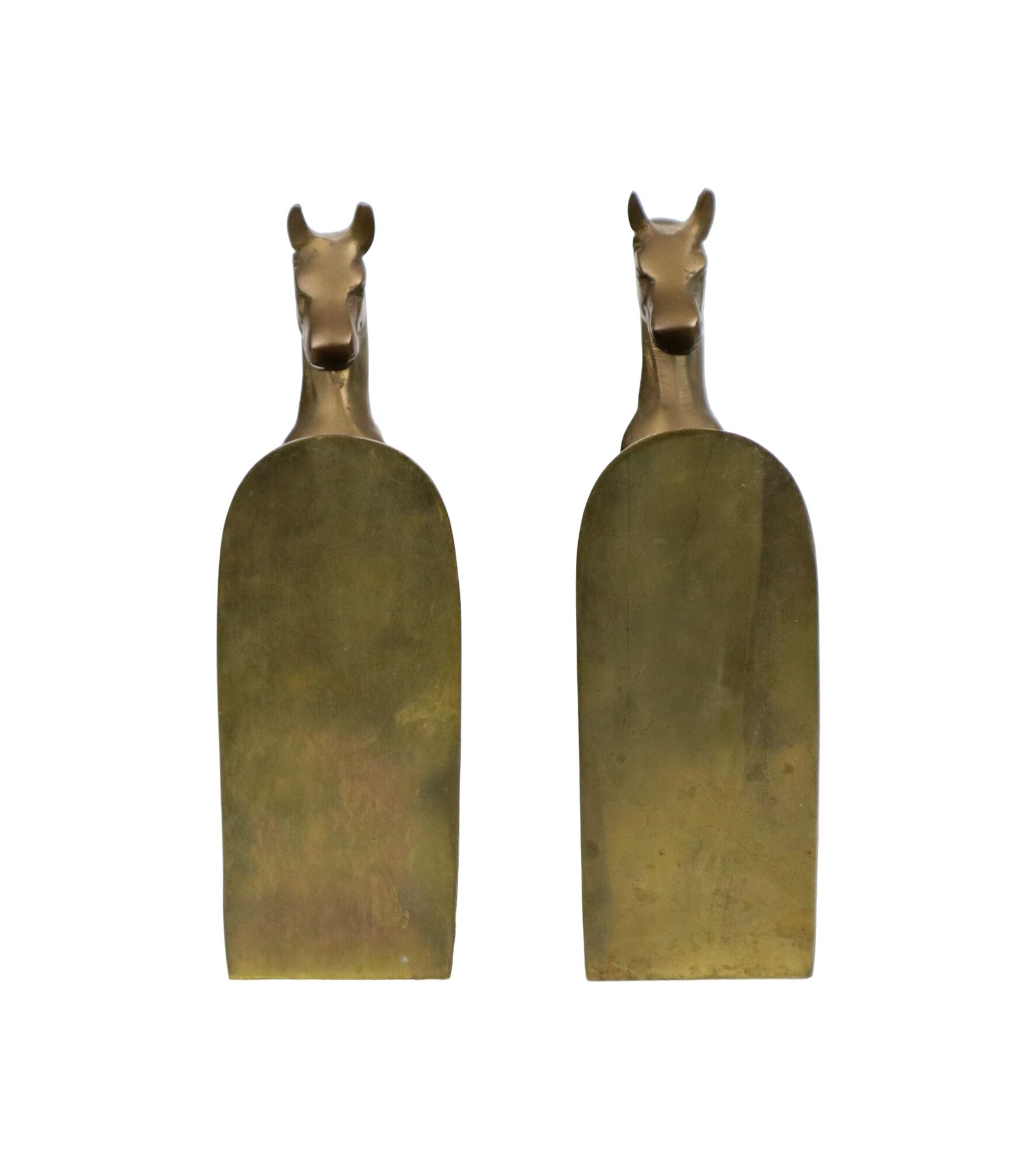 Brass prancing horses bookends figurines vintage copper 1970s
