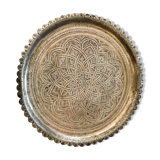 44cm chiseled brass tray