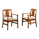 Chaises Art Déco de l'École d'Amsterdam en chêne massif et tissu rayé