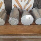 Set of 4 old metal milk canister jars