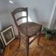 Vintage wooden and straw bar stool — Brutalist Style / Perrian