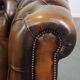 Classic Genuine Leather English Chesterfield Armchair in Good Condition