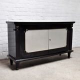 Art Deco Black Lacquer and Bronze Cabinet in the style of André Arbus, France, 1930s