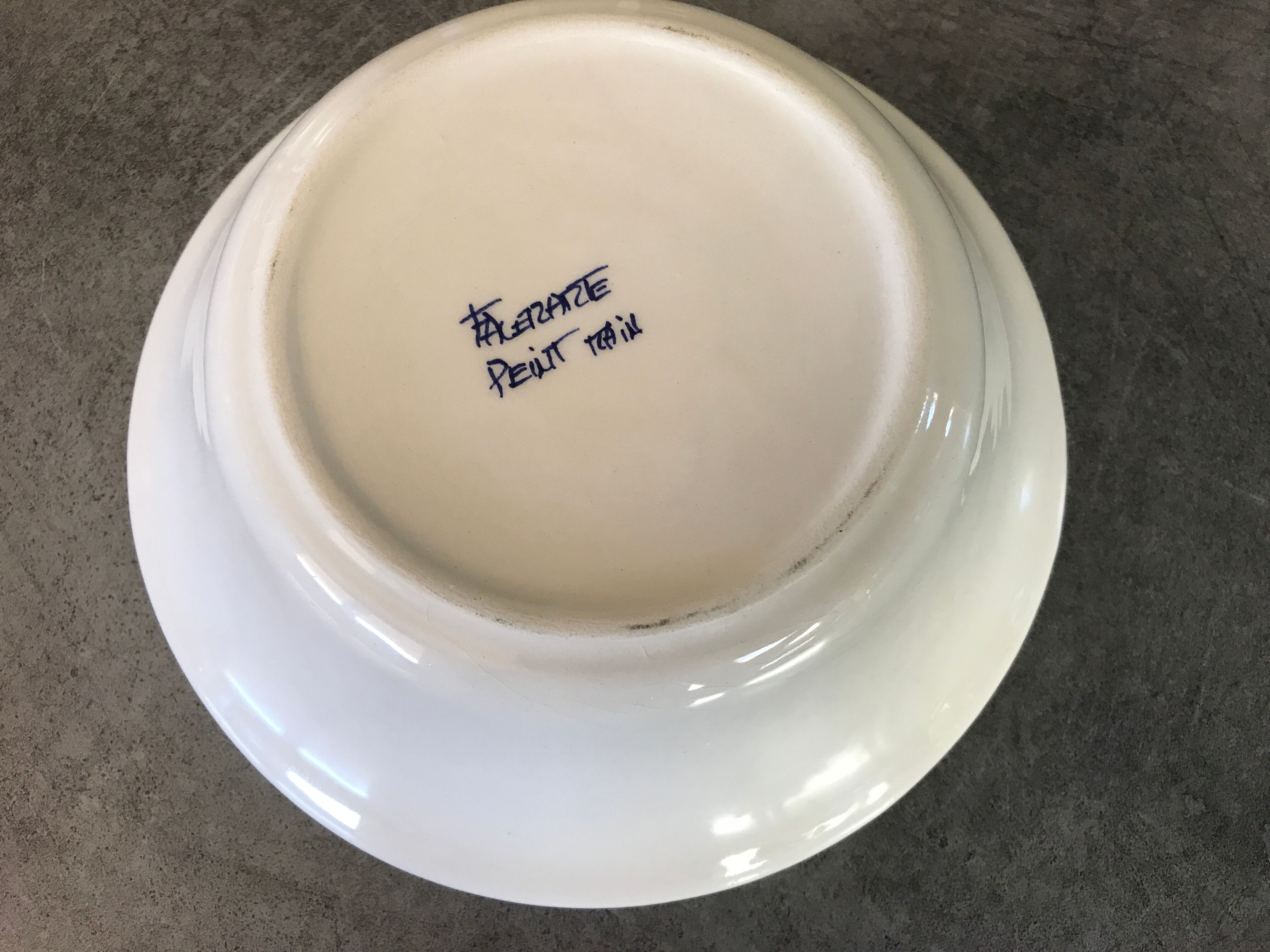 Cup vintage in ceramic enamelled signed fleur peinture decoration