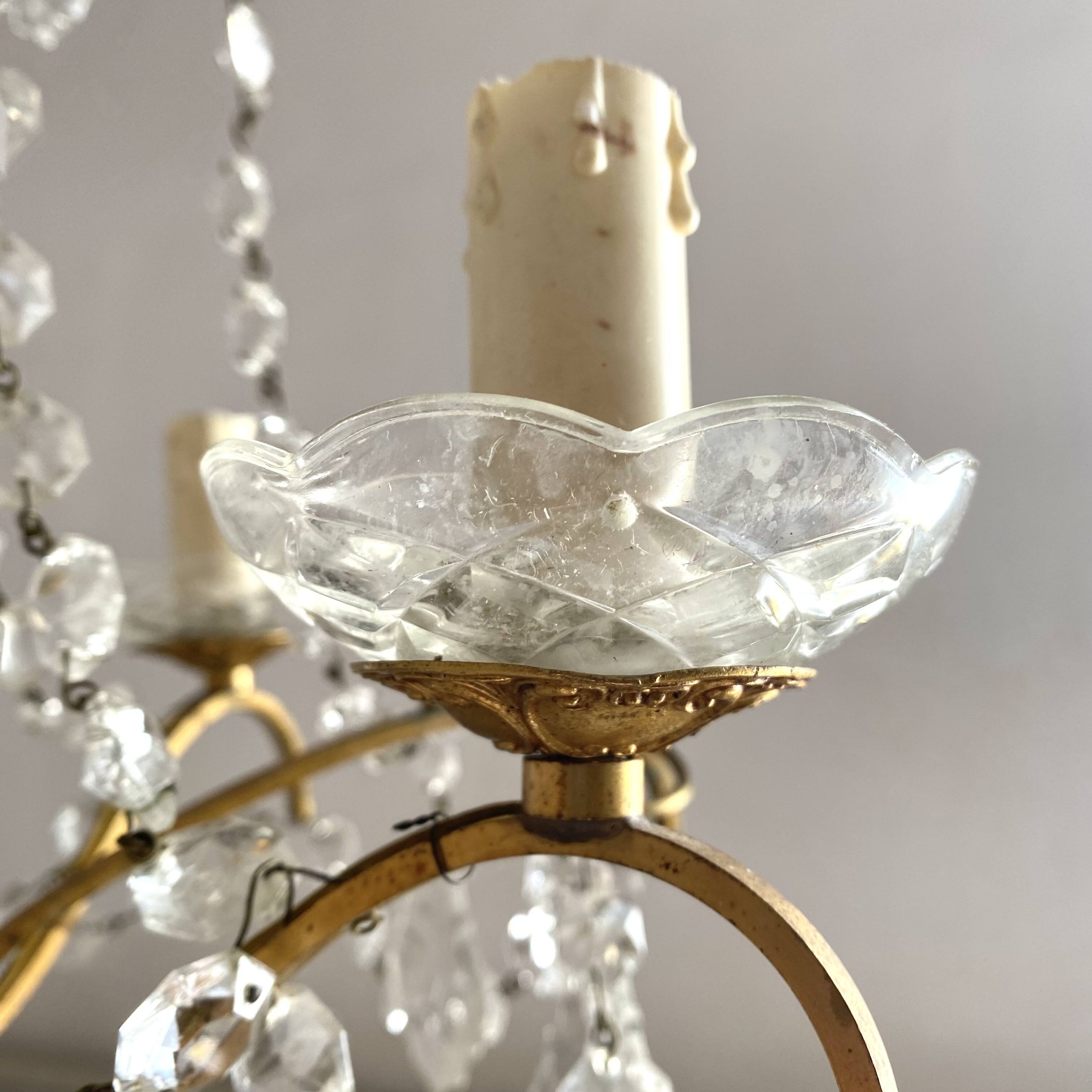 4-light chandelier with tassels, height 80cm