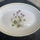 Serving dish in earthenware herbarium model, viola odorata mill of wolves orchies france vintage