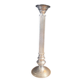 Large antique candle holder 45cm in silver metal