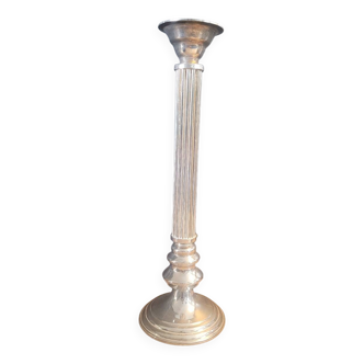 Grand bougeoir ancien 45cm en métal argenté
