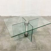 Table basse en verre vintage attribuée à Peter Ghyczy, années 1970
