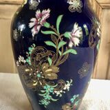 Old vase baluster enamelled lamp Boch Frères Keramis Belgium