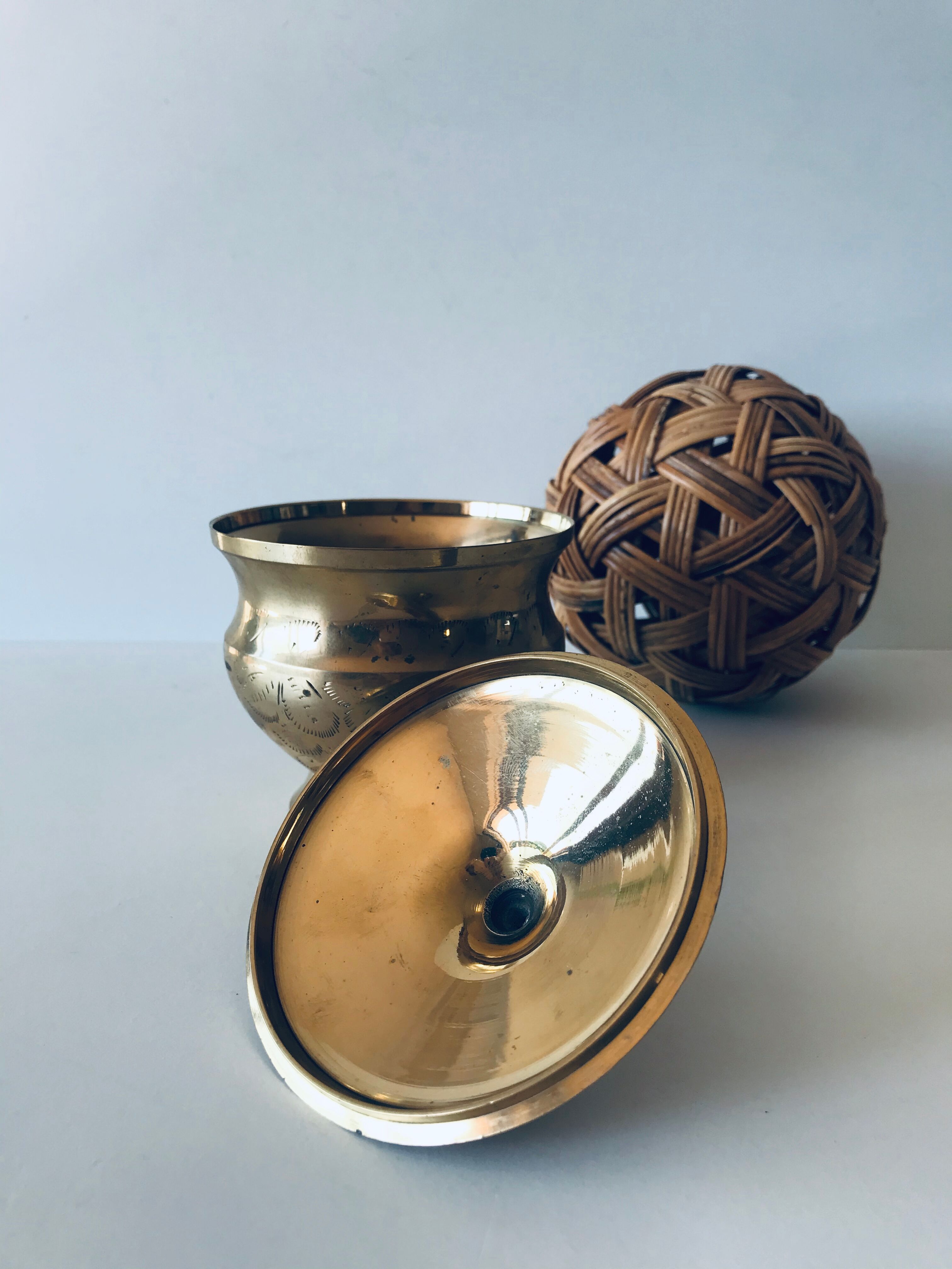 Brass and mother-of-pearl box