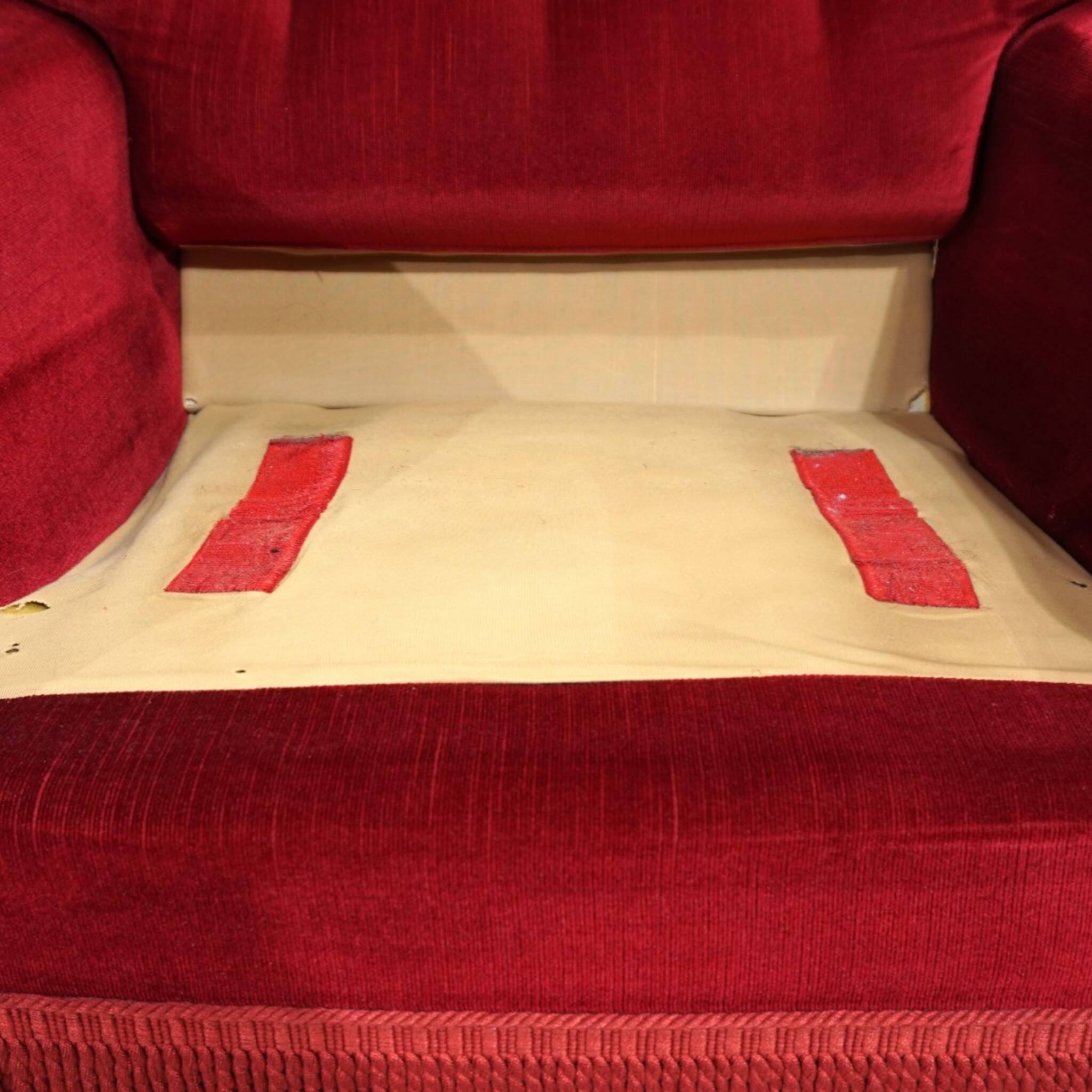 Hollywood Regency red lounge chair in Art Deco style, 1940