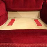 Hollywood Regency red lounge chair in Art Deco style, 1940