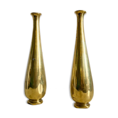 Lot of two brass soliflore vases