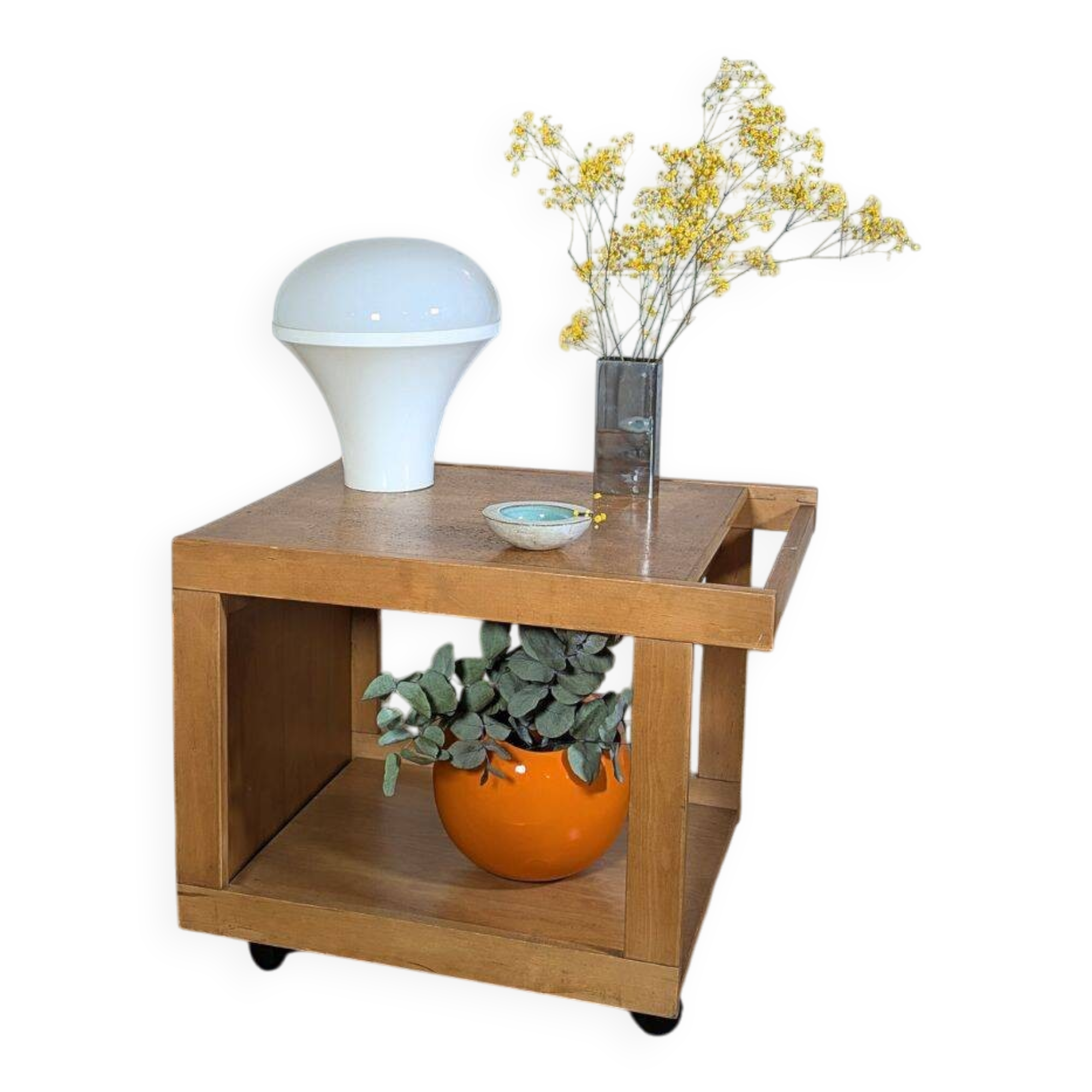 Beautiful Scandinavian-inspired coffee table, with a design typical of the 1960s.