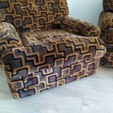 Set vintage sofa bed and 2 armchairs