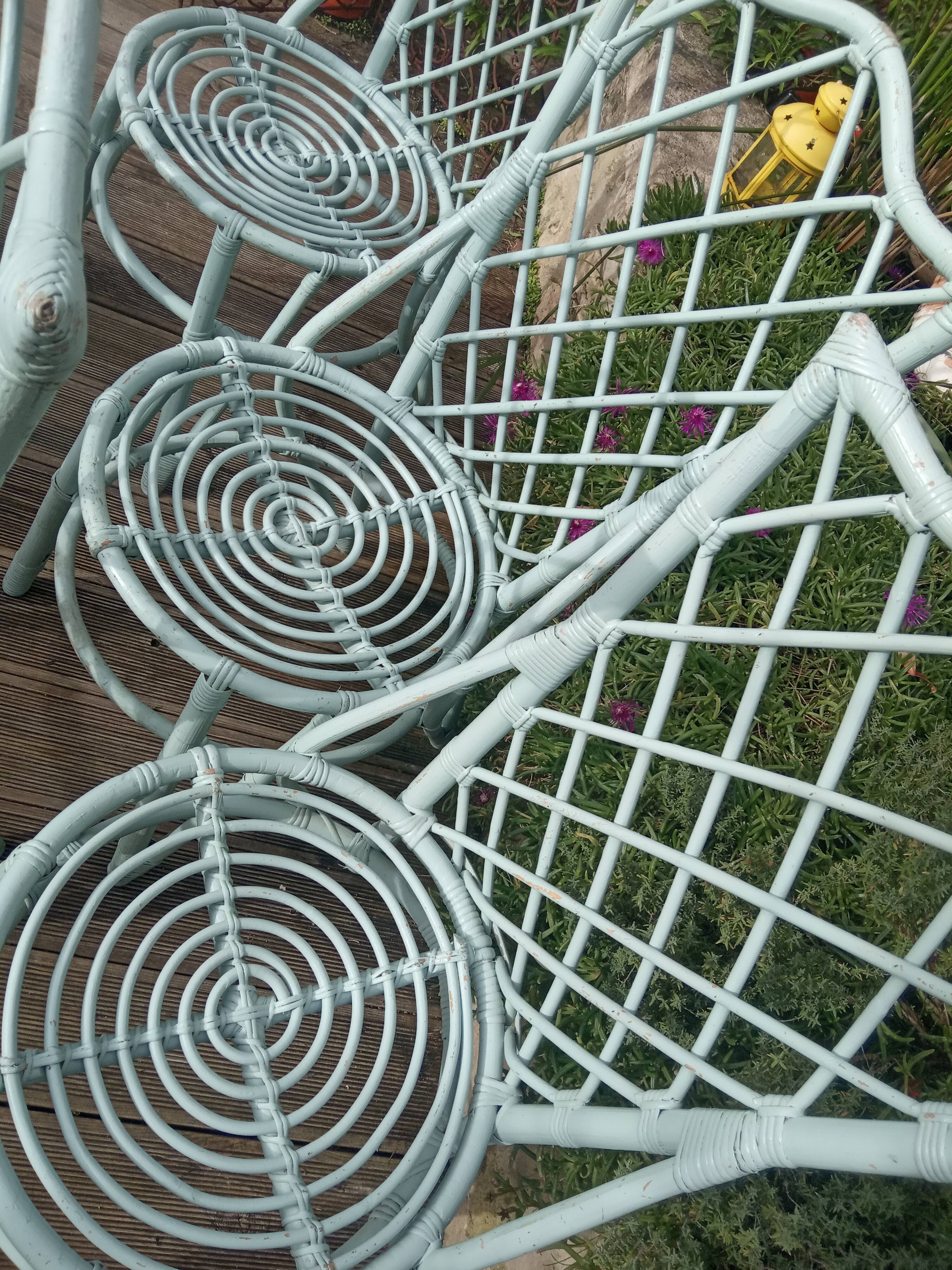 Lot of 5 rattan chairs 50s