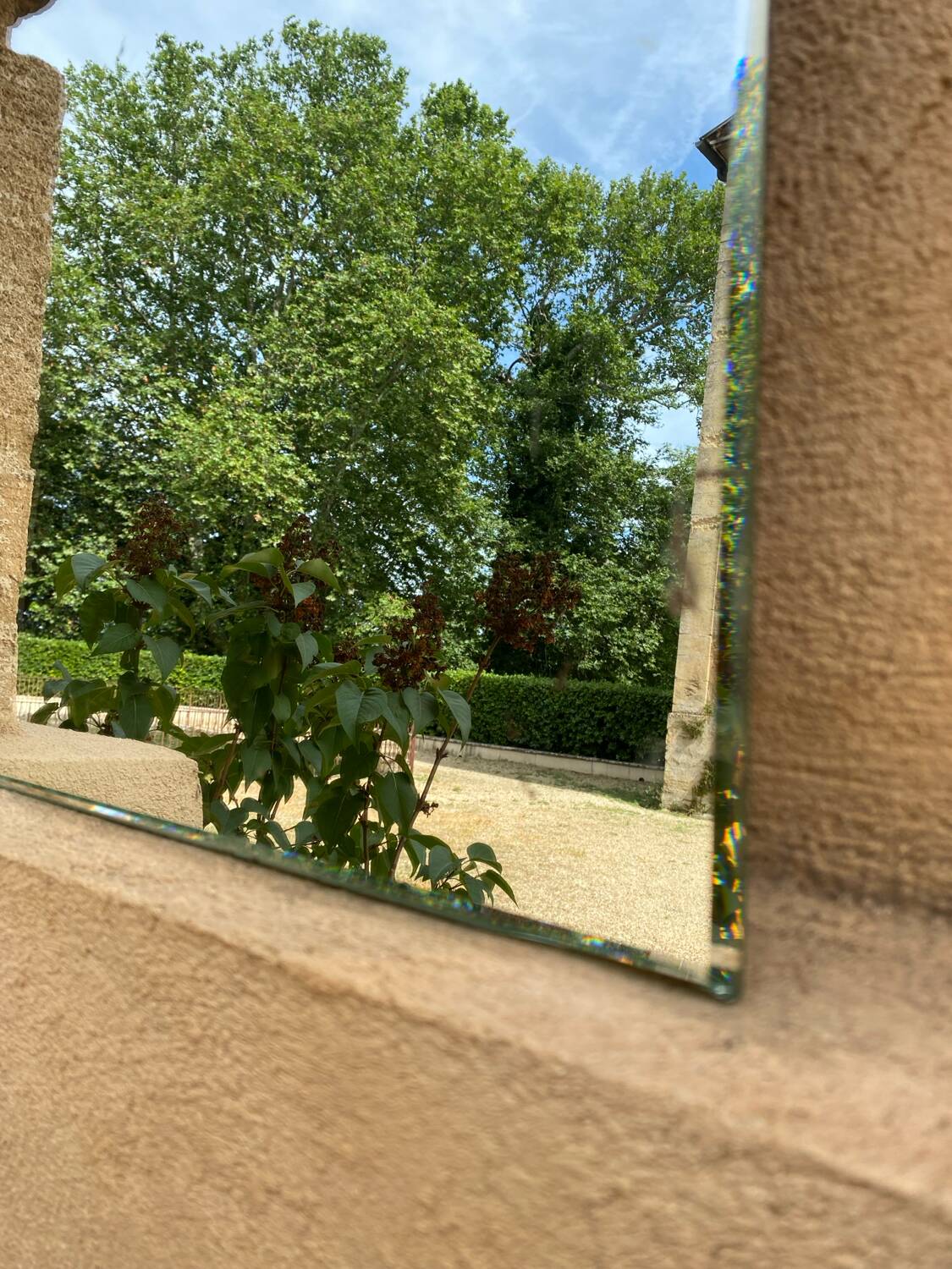 Vintage beveled mirror