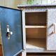 Sideboard enamelled sheet metal school old 50s vintage porcelain