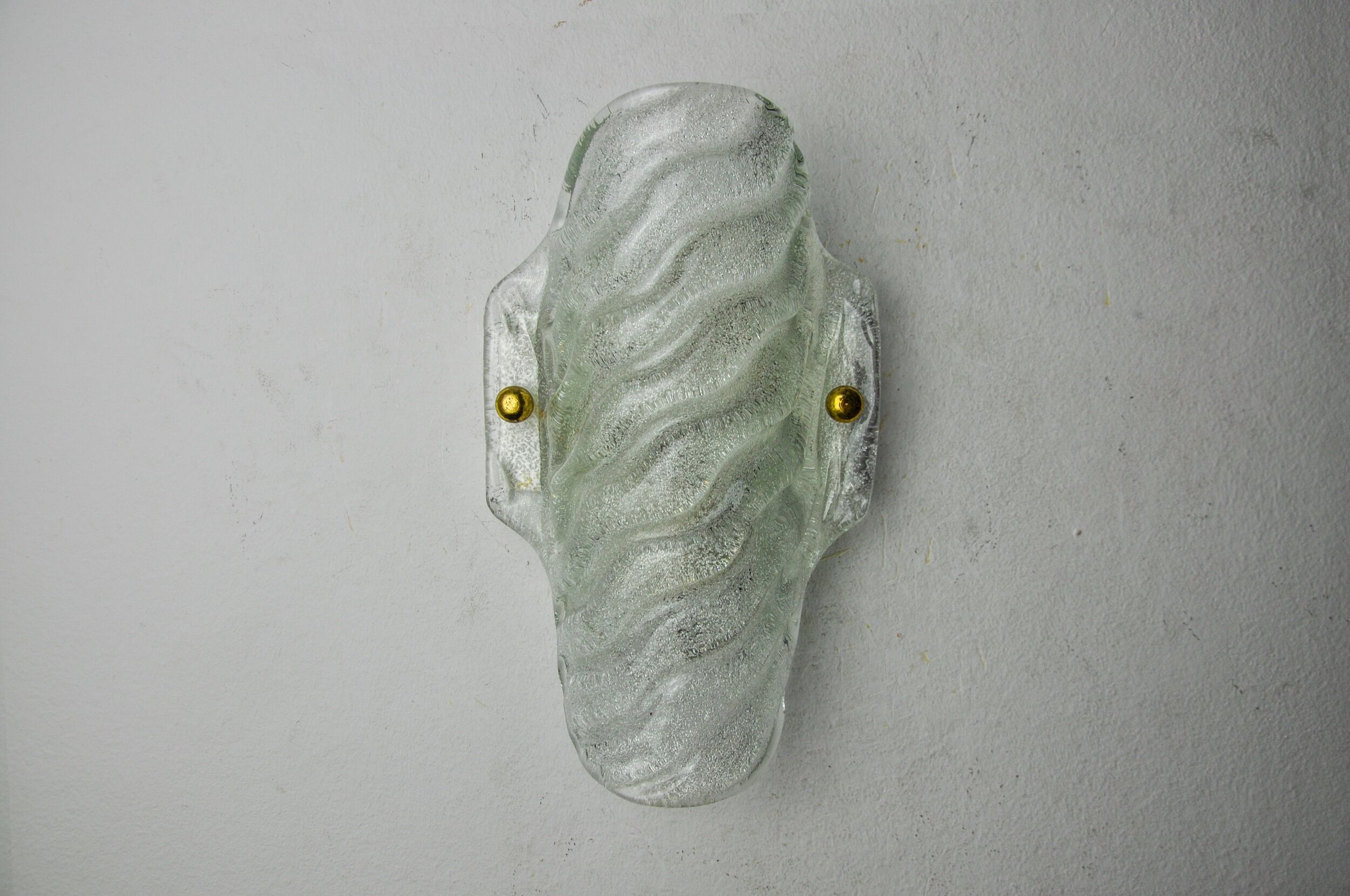 Frosted wall lamp, murano glass, italy, 1970
