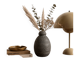 Brutalist single-flower vase in stoneware by Elsi Bourelius for Jie Gantofta, Sweden.