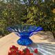 Vintage fruit bowl in bluish glass