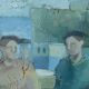 Deux pêcheurs - huile d'influence cubiste - josé ramon arostegui