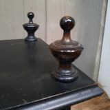 Blackened wooden shelf