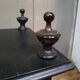 Blackened wooden shelf