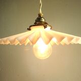 Suspension and rosette in opaline and porcelain