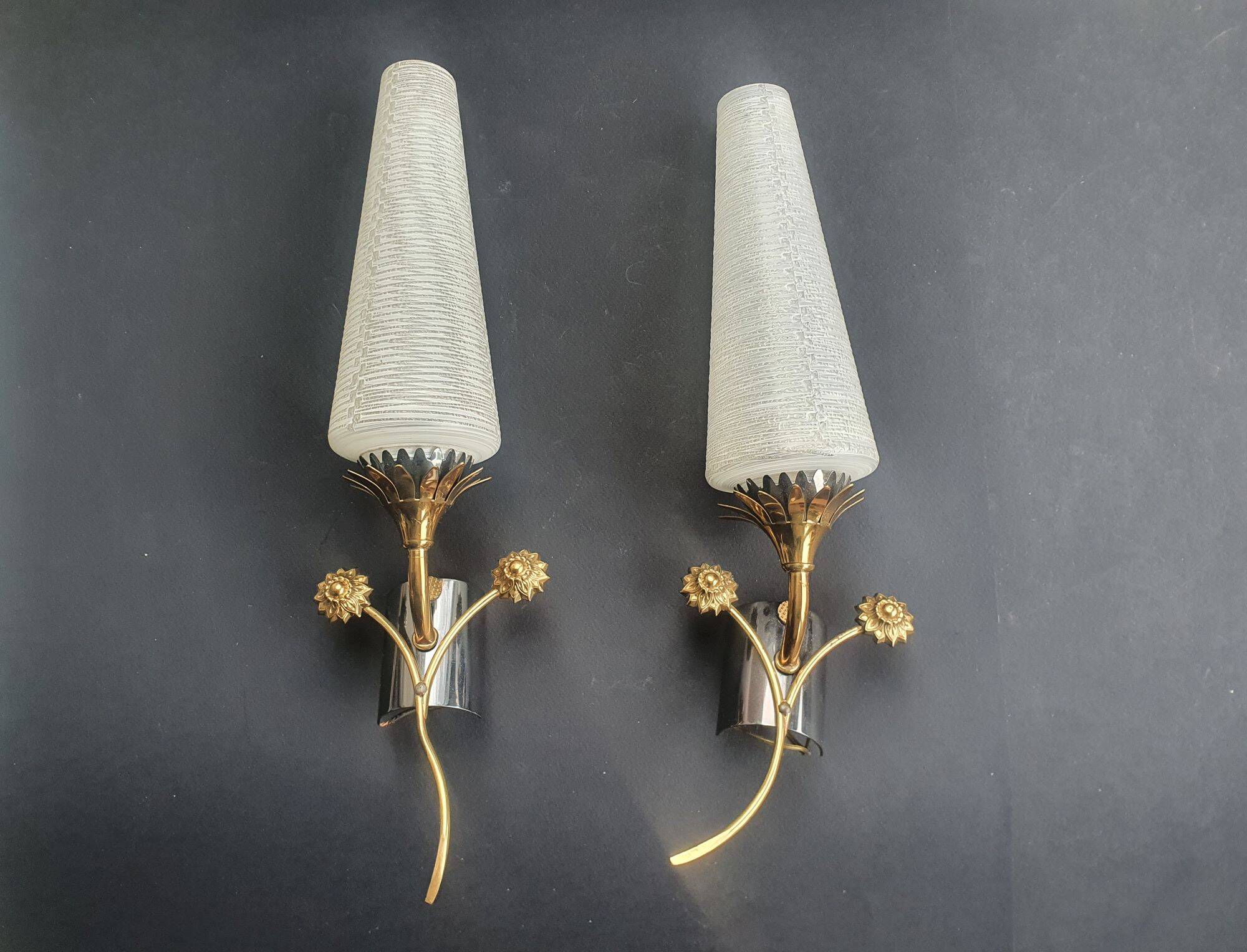 Pair of antique Art Deco wall sconces