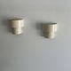 Pair of vintage modernist wall lights, white lacquered metal, Sweden 1970