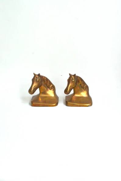 Brass horse bookends